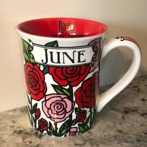 June Rose Mug - Vibrant Red and Pink Floral Design